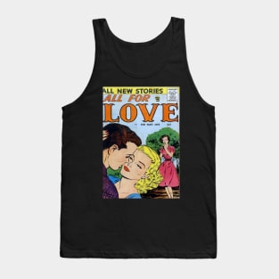 Vintage Romance Comic Book Cover - All For Love Tank Top